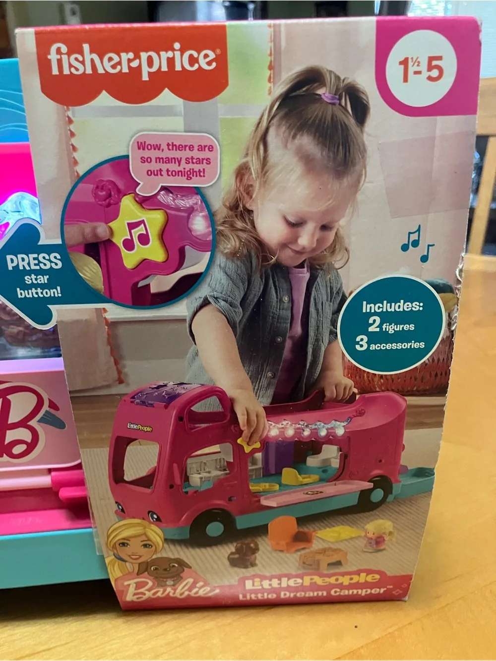 Fisher-Price Barbie Little People Pink and Teal Dream Camper Play Truck